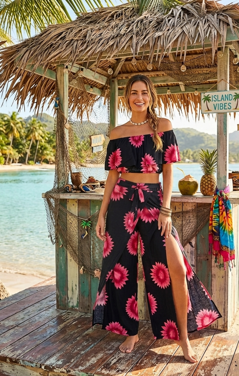 Island Floral Two-Piece Resort Set
