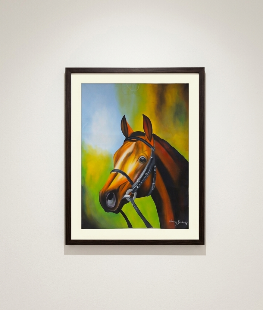 Horse's head painting with no frame