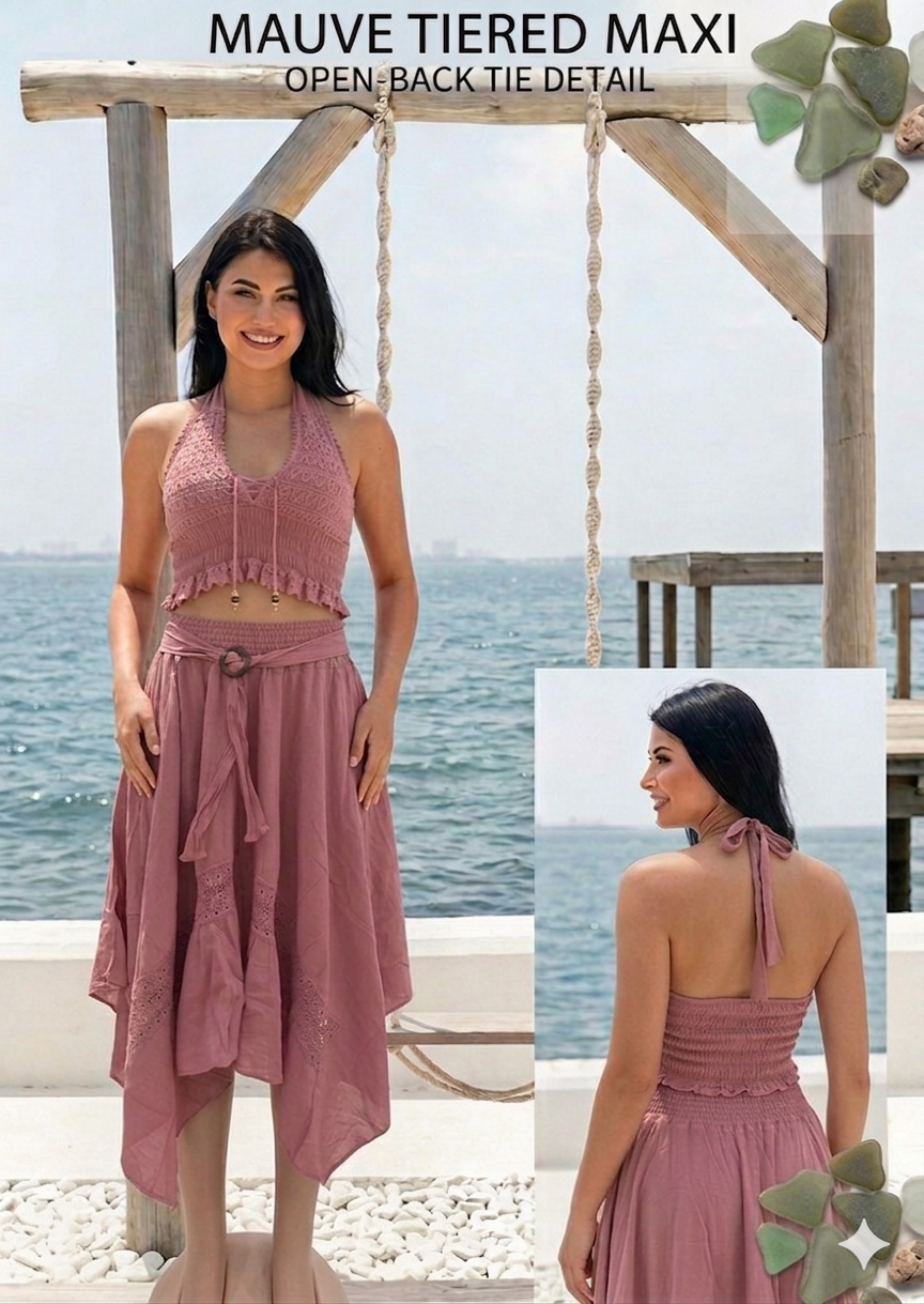 The Solstice Peruvian Cotton Two -Pieces set- Mauve
